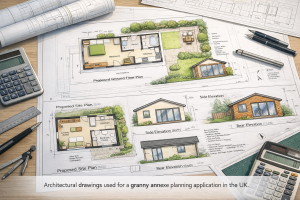architectural planning drawings for granny annexe UK planning application