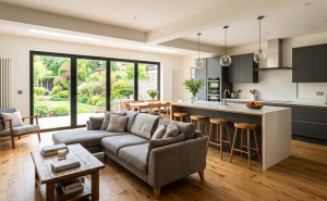 modern renovated home interior UK showing open plan