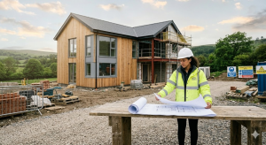 Modern house design with architect and building regulation compliant plans