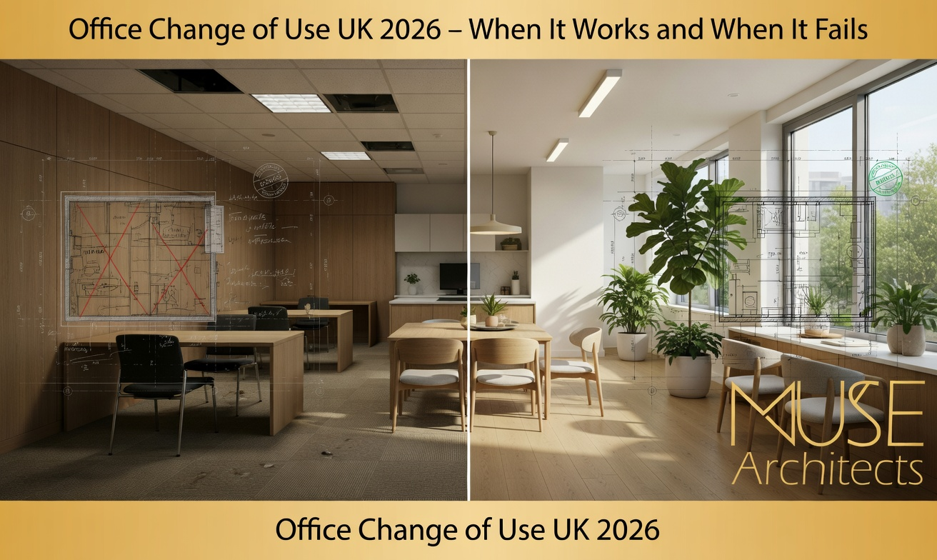 Office building conversion into residential flats in the UK