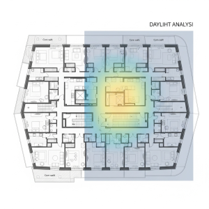 ]Office to residential conversion layout and daylight planning