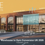 Warehouse being converted into a modern gym facility showing adaptive reuse potential.