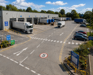 HGV truck turning in warehouse yard showing importance of turning space and circulation