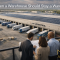 Operational warehouse in the UK with active loading yard and vehicles showing functional industrial use