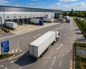 Warehouse yard with truck access and turning space showing importance of circulation and layout
